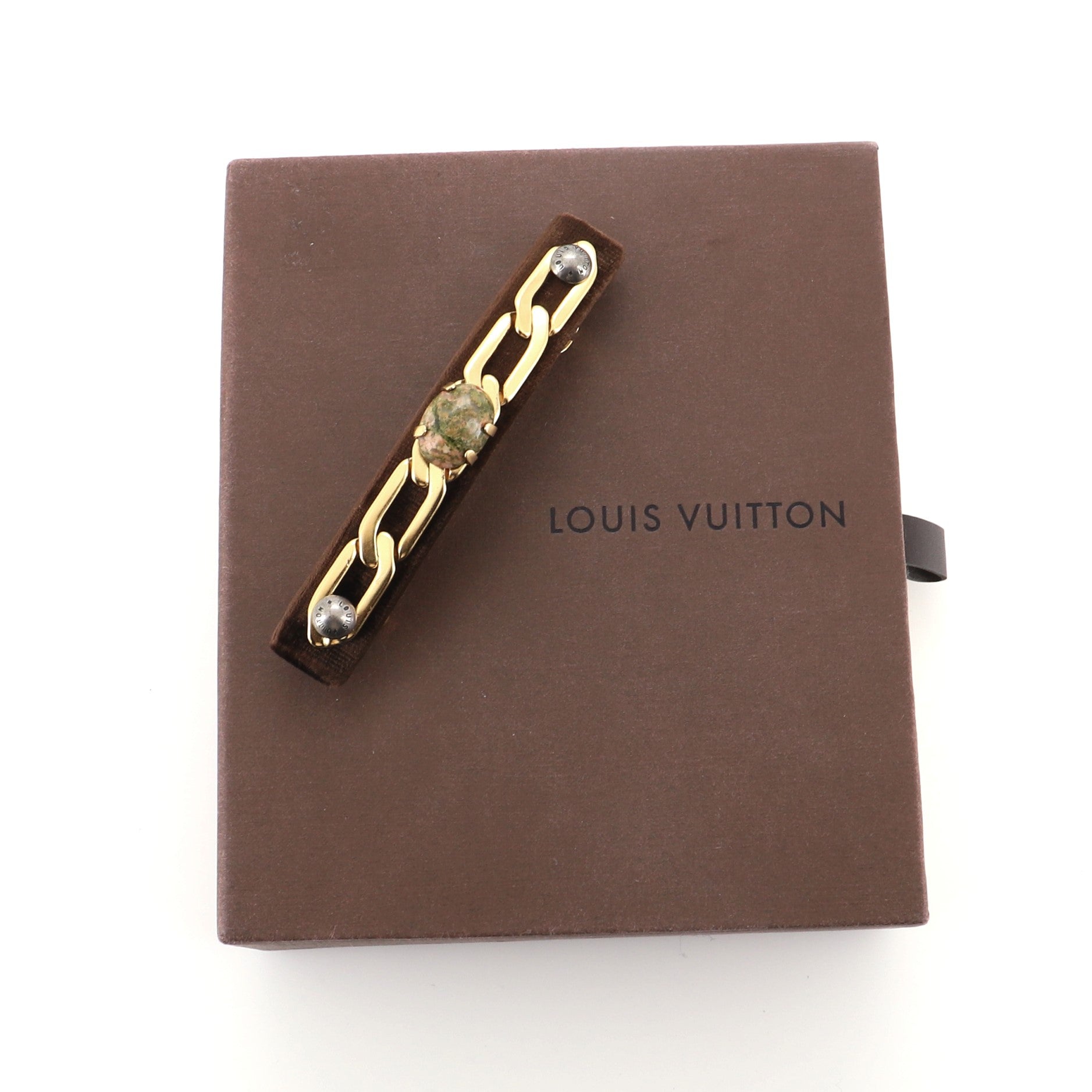 Chain Barrette Velvet with Metal XS