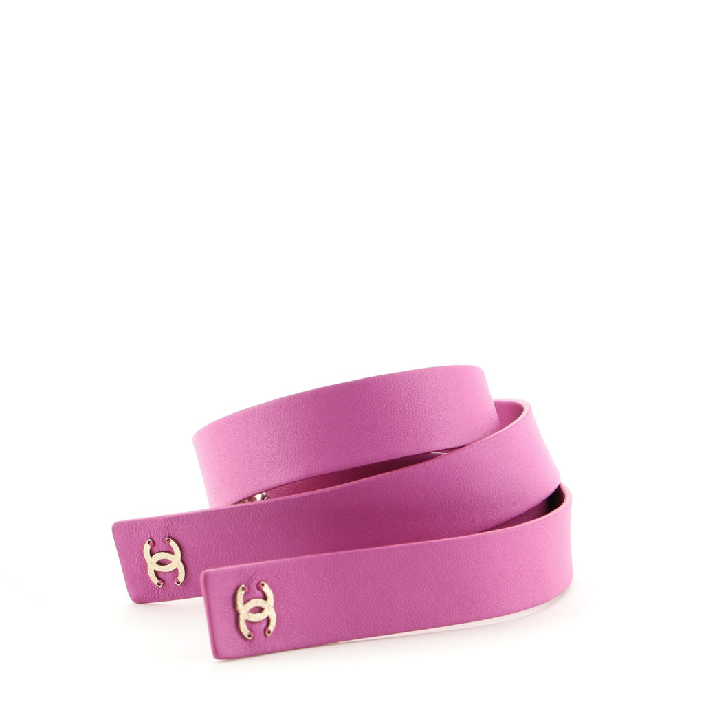 CC Bow Chain Belt Metal and Lambskin 170