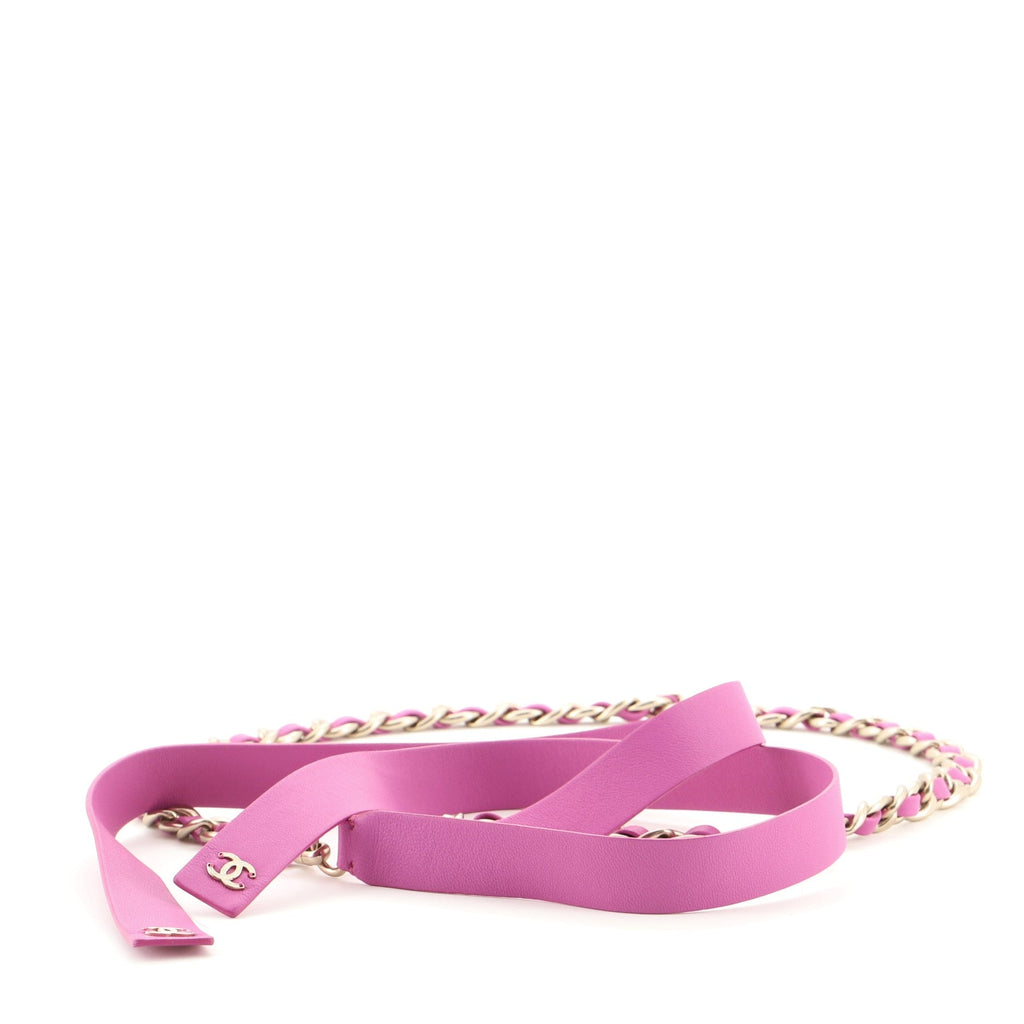 CC Bow Chain Belt Metal and Lambskin 170