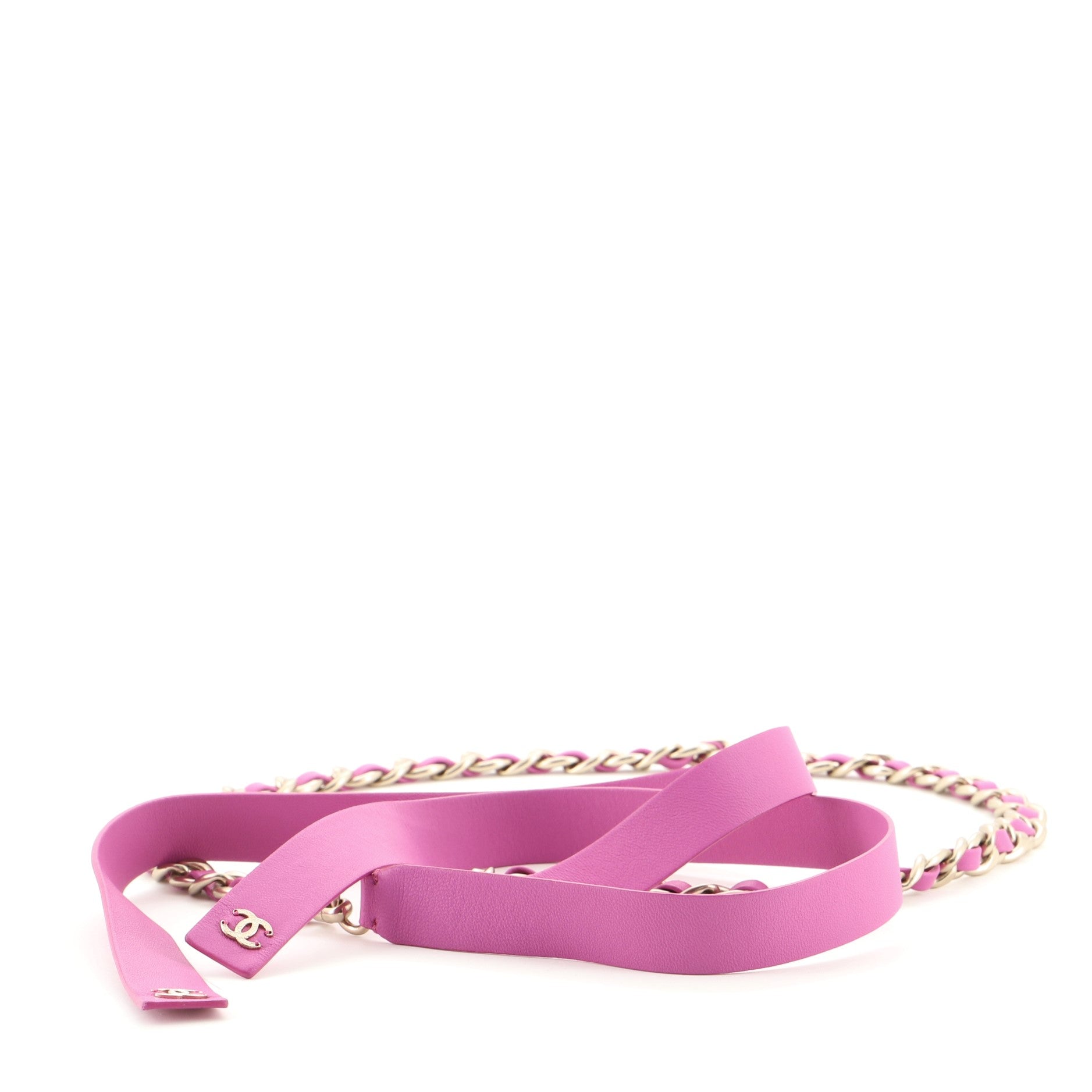 CC Bow Chain Belt Metal and Lambskin 170