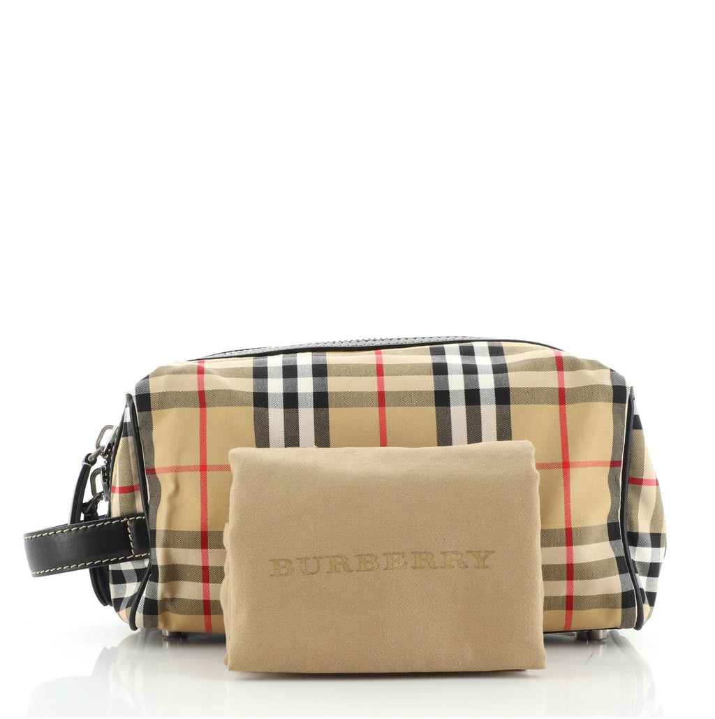 Cosmetic Pouch Vintage Check Canvas