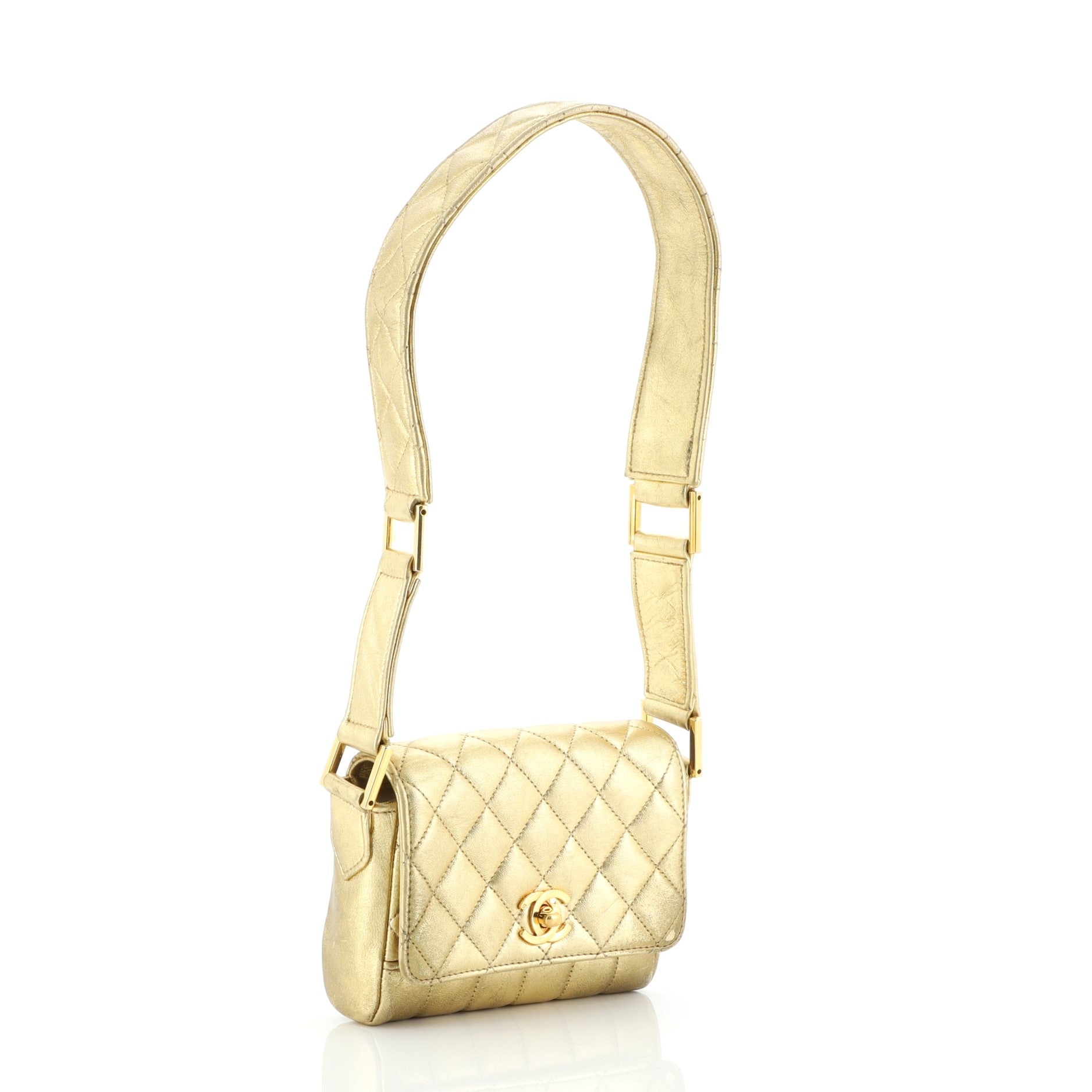 Vintage CC Flap Shoulder Bag Quilted Lambskin Mini