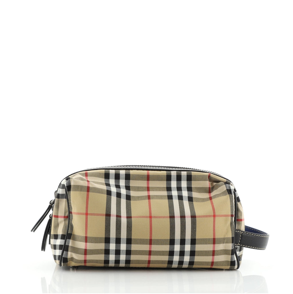 Cosmetic Pouch Vintage Check Canvas