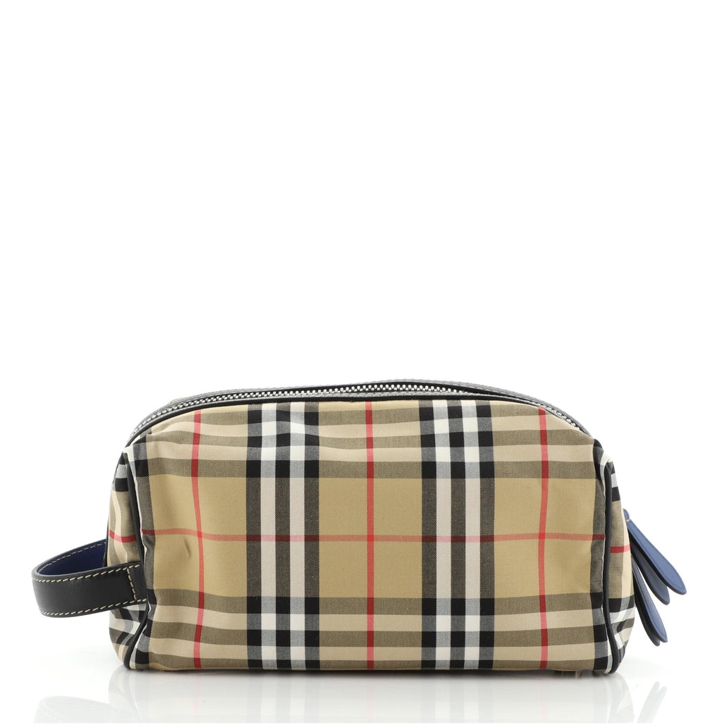 Cosmetic Pouch Vintage Check Canvas