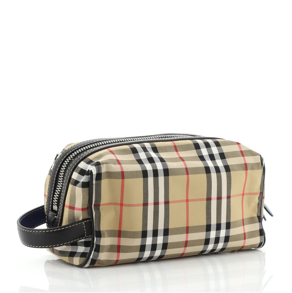 Cosmetic Pouch Vintage Check Canvas