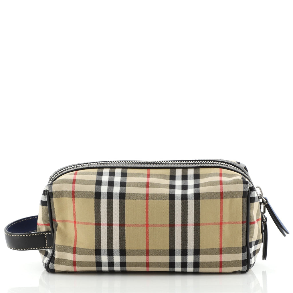 Cosmetic Pouch Vintage Check Canvas