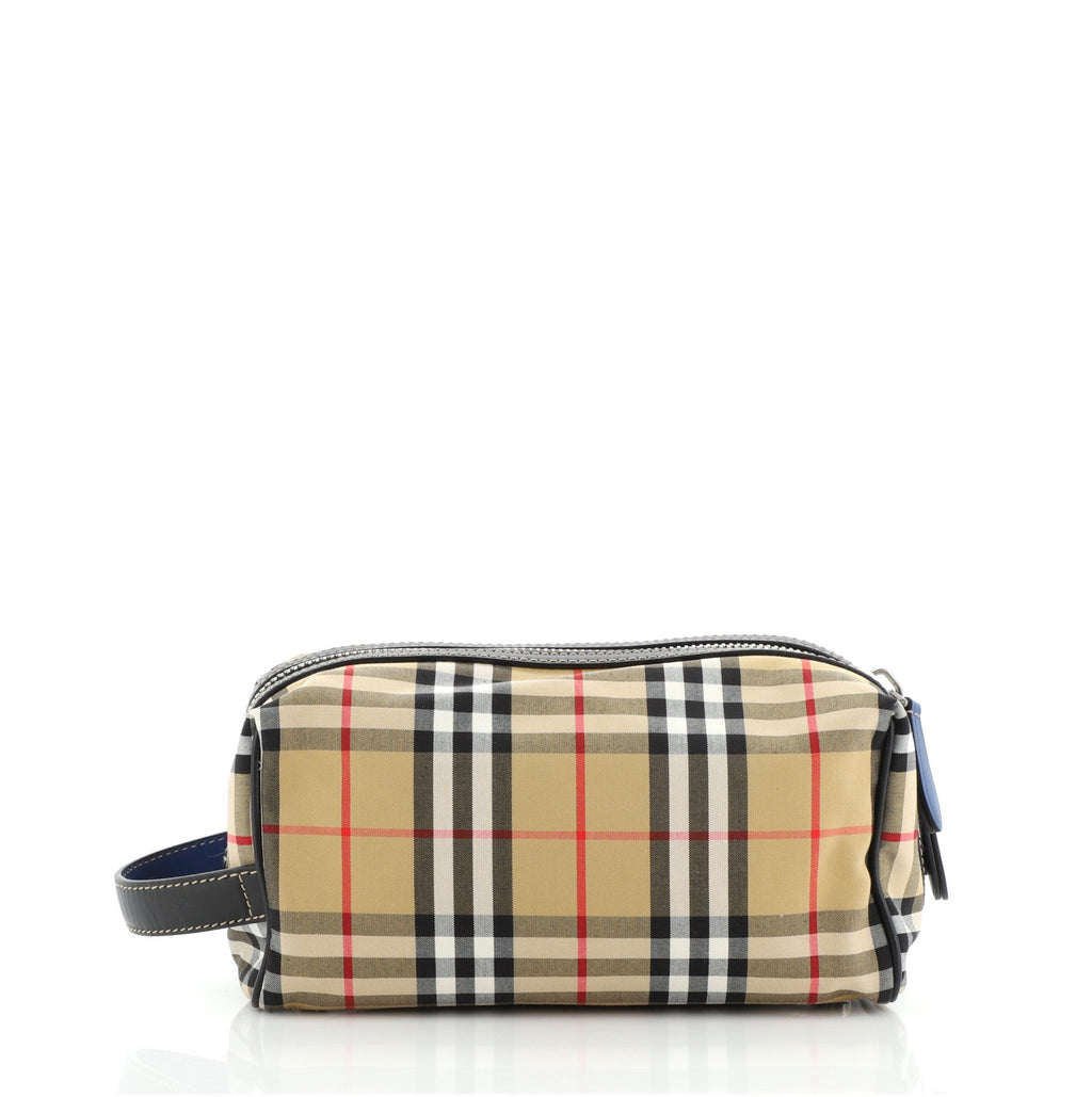 Cosmetic Pouch Vintage Check Canvas