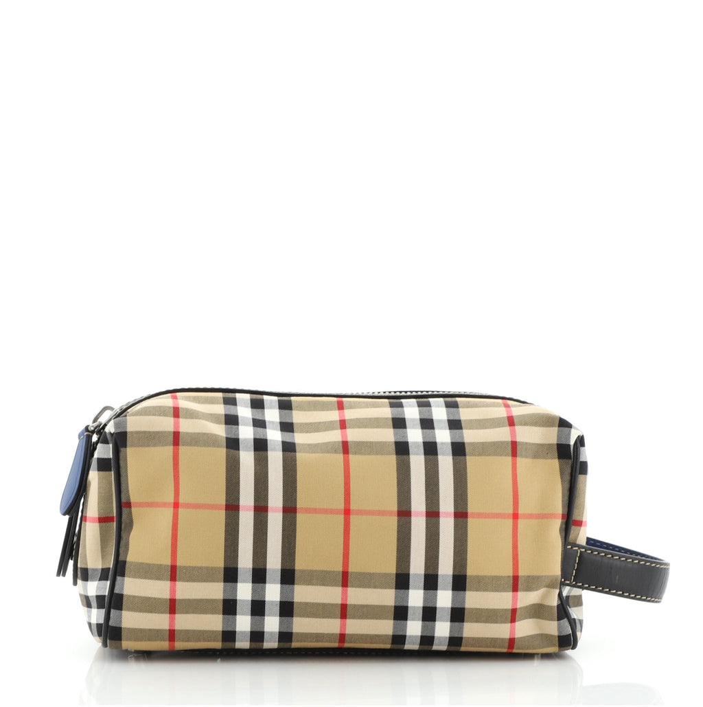 Cosmetic Pouch Vintage Check Canvas