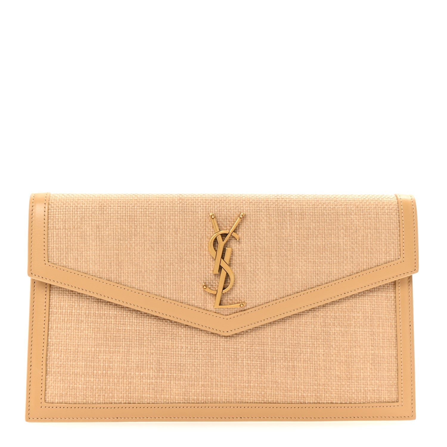 Micro Raffia Uptown Pouch Natural Hay Blush