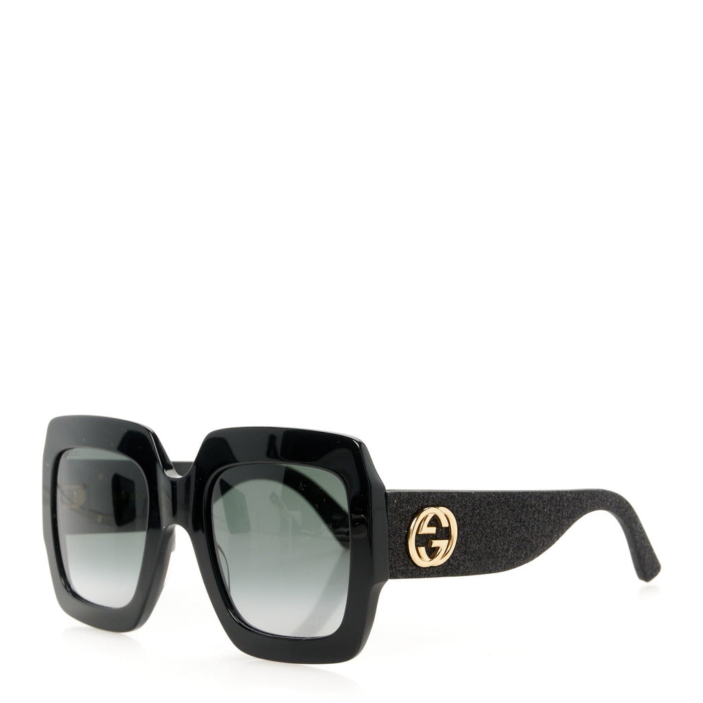 Square Frame Glitter GG0102S Sunglasses Black