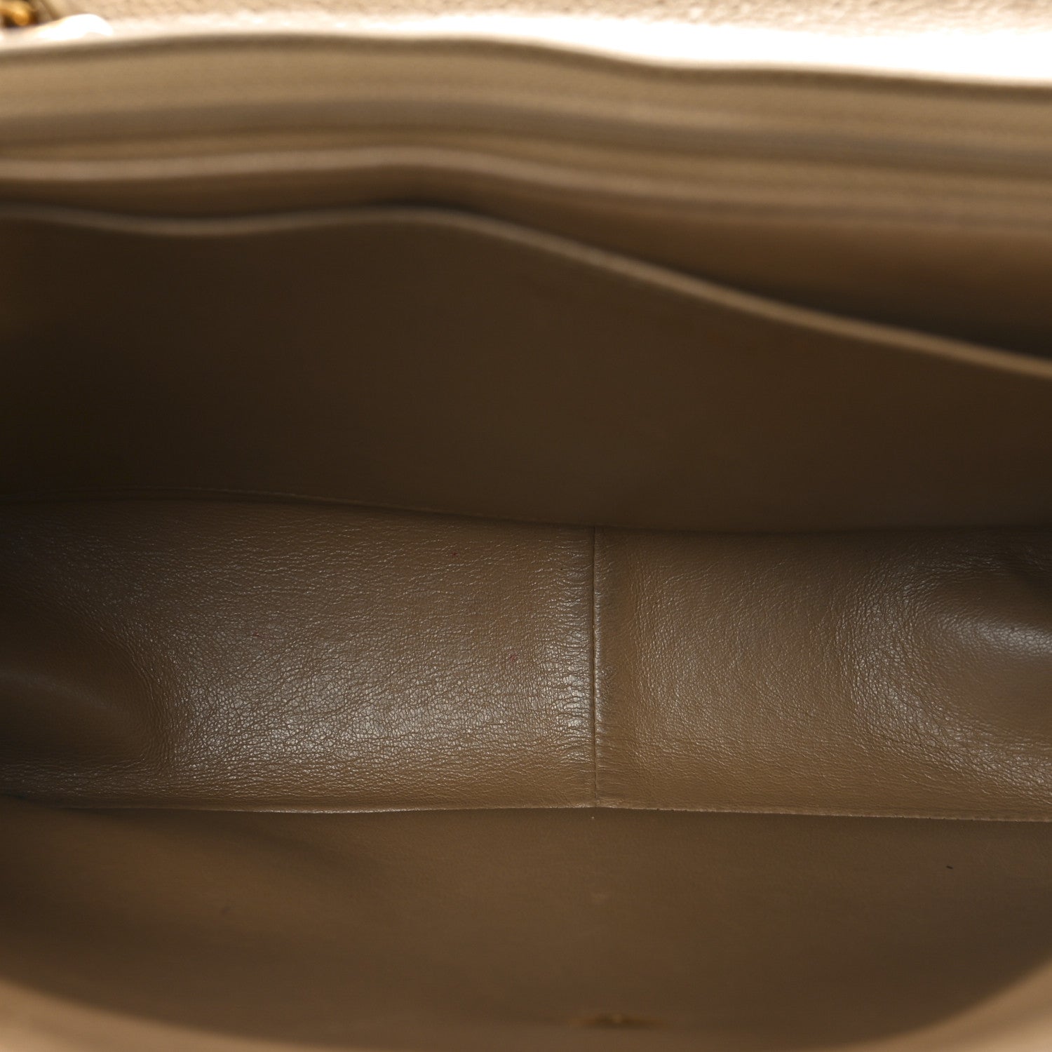 Caviar Vertical Quilted Jumbo Flap Beige