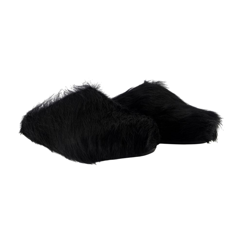 Women's Fussbett Sabot Mules - Marni - Leather - Black