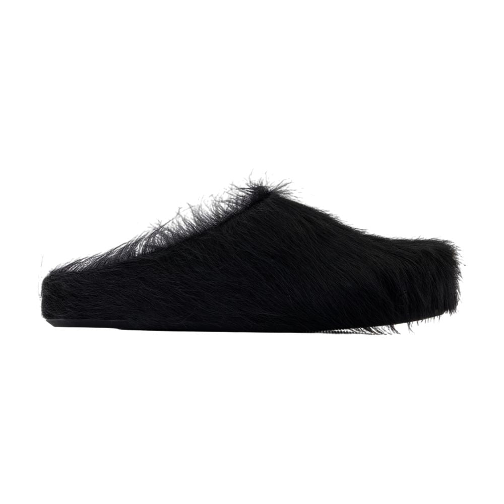 Women's Fussbett Sabot Mules - Marni - Leather - Black