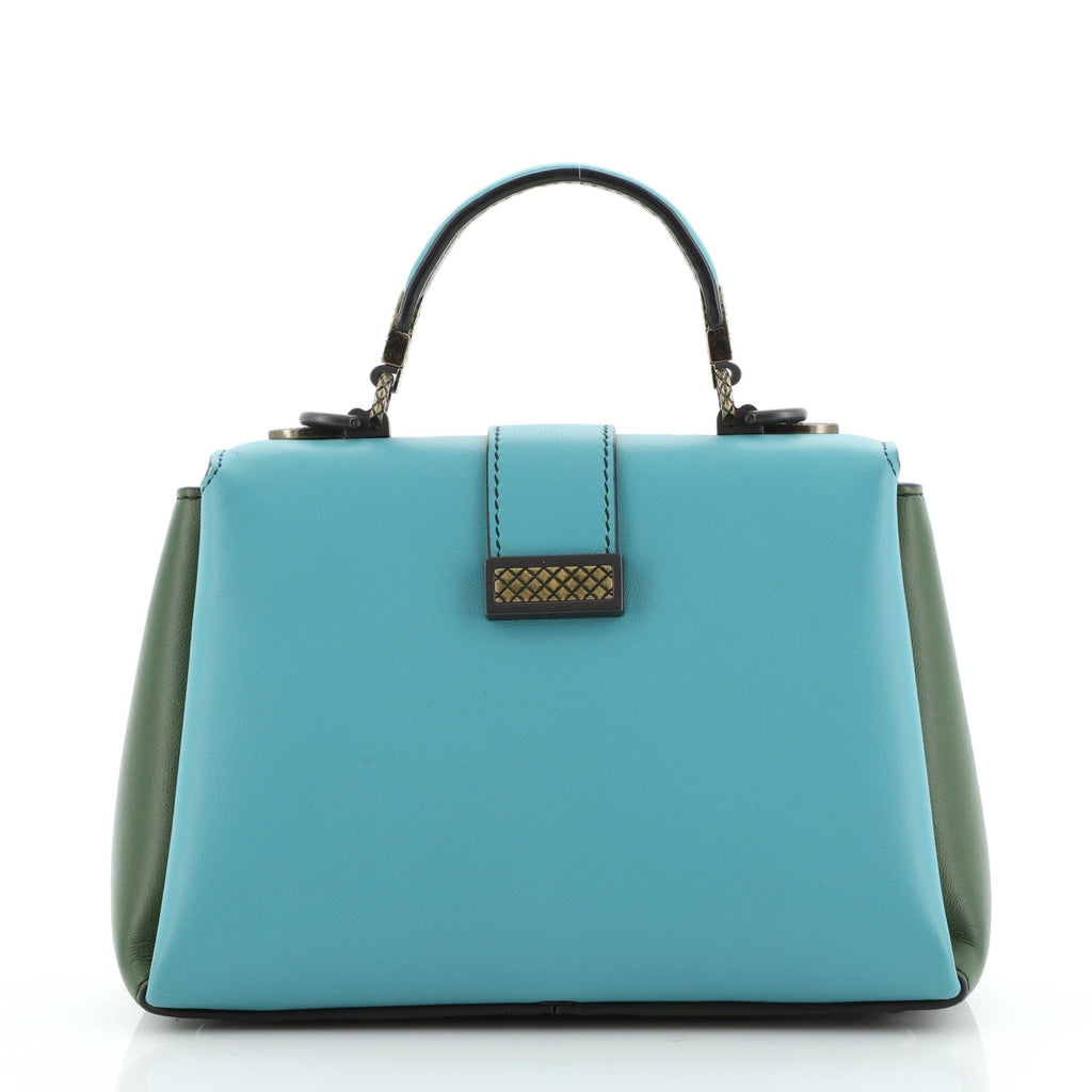 Piazza Top Handle Bag Leather with Intrecciato Detail Mini