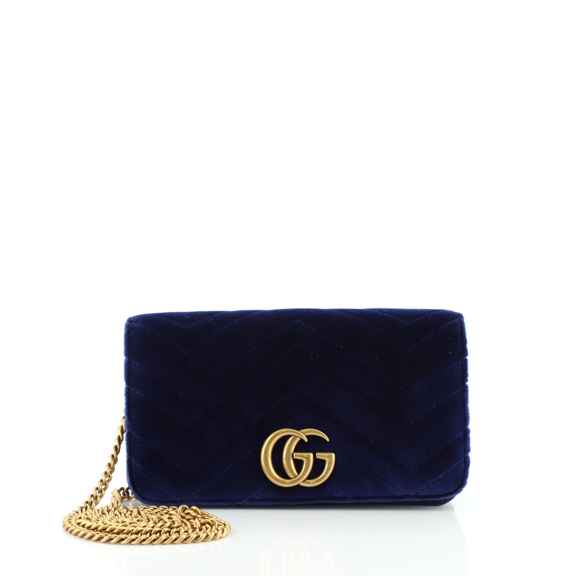 GG Marmont Chain Flap Bag Matelasse Velvet Mini