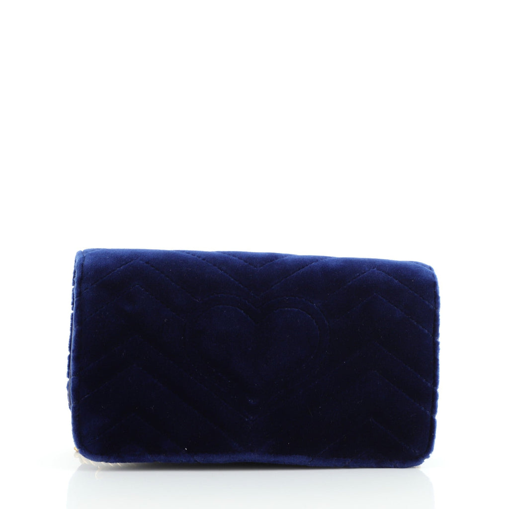 GG Marmont Chain Flap Bag Matelasse Velvet Mini