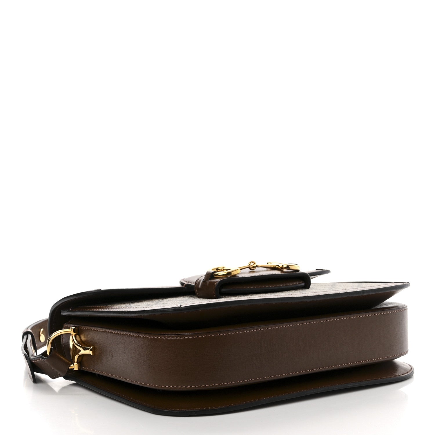 GG Supreme Monogram Horsebit 1955 Shoulder Bag Beige Brown Sugar
