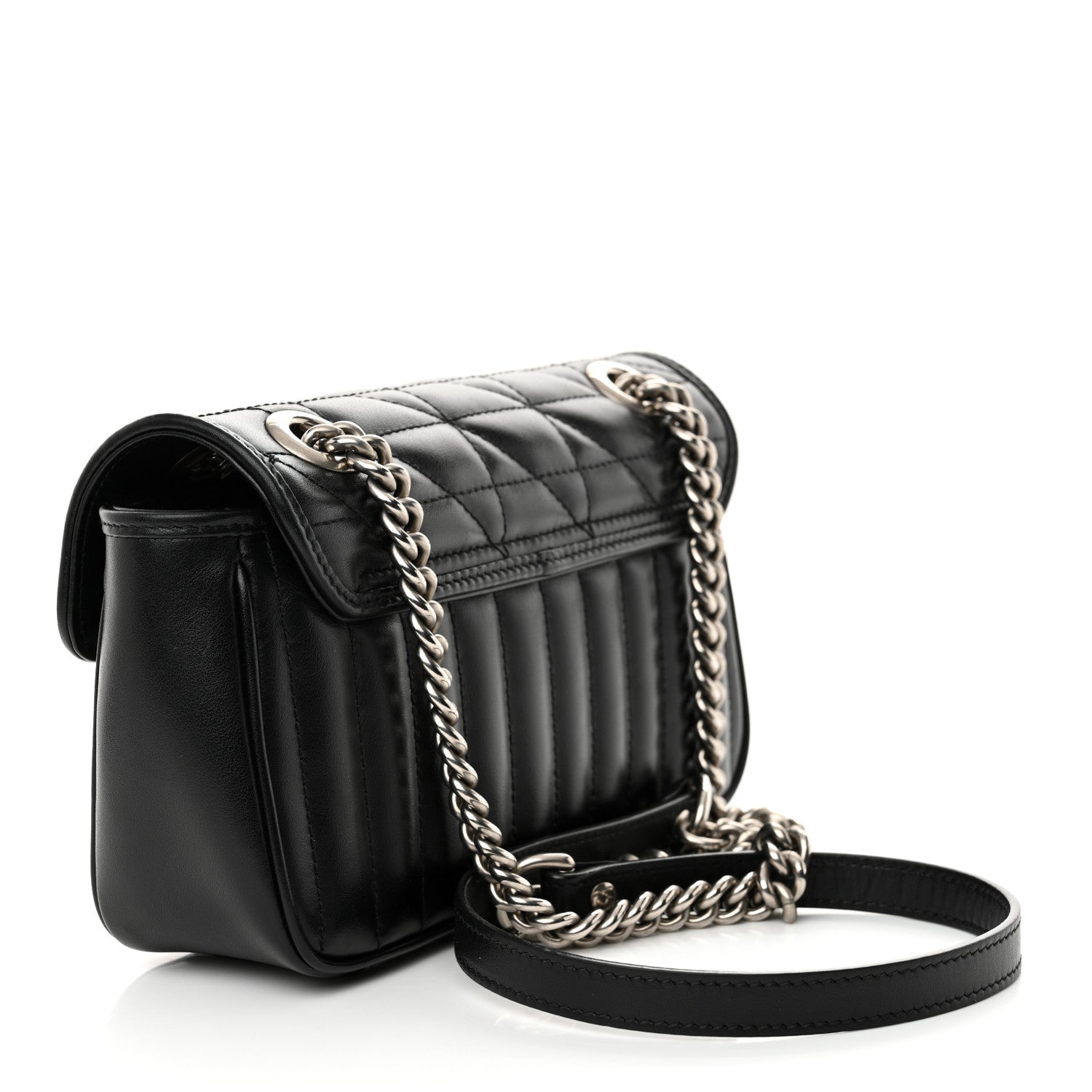 Calfskin Matelasse Aria Mini GG Marmont Shoulder Bag Black