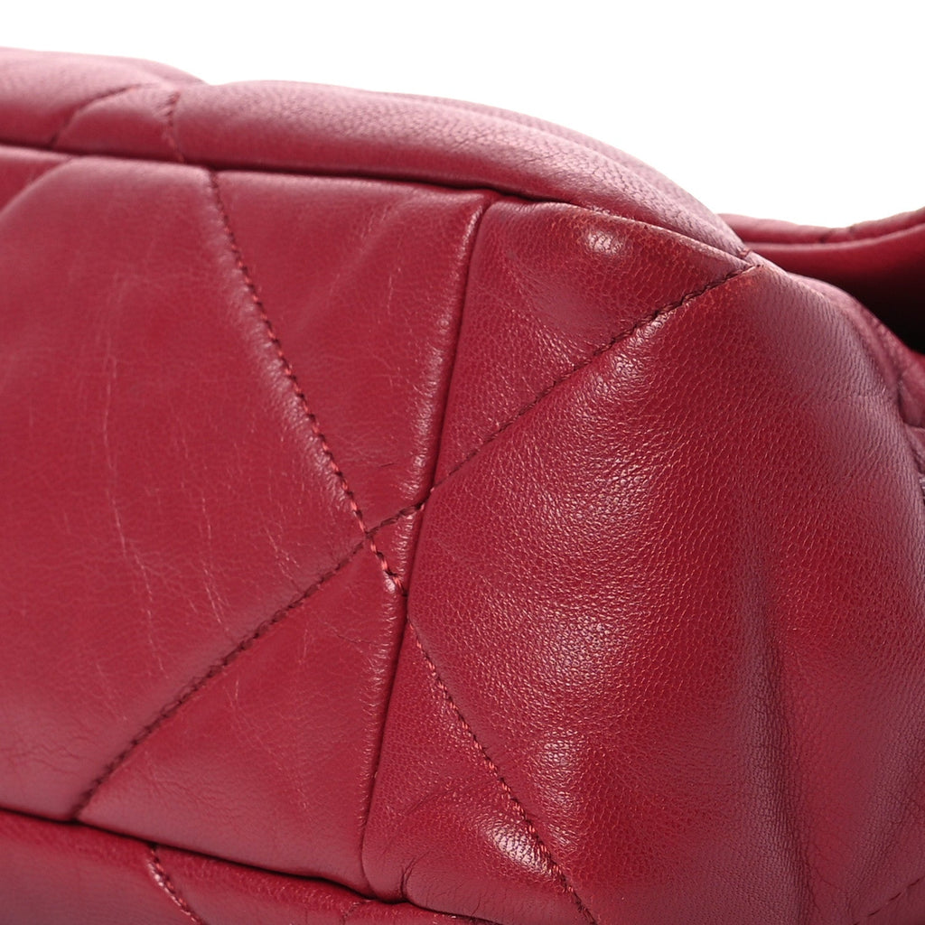 Goatskin Quilted Large Chanel 19 Flap Dark Pink