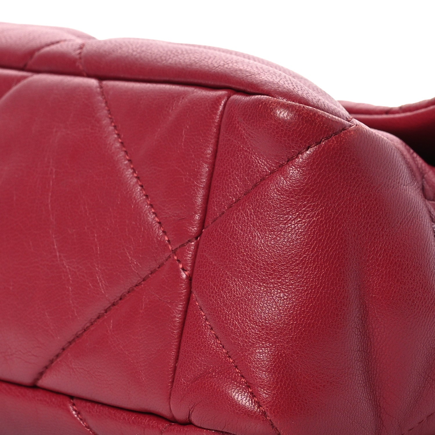 Goatskin Quilted Large Chanel 19 Flap Dark Pink