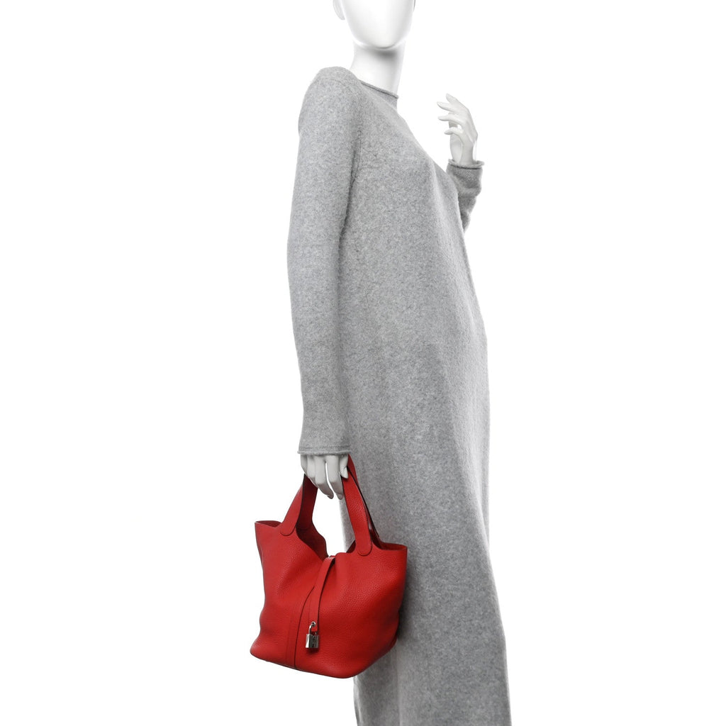 Taurillon Clemence Picotin Lock 22 MM Rouge De Coeur