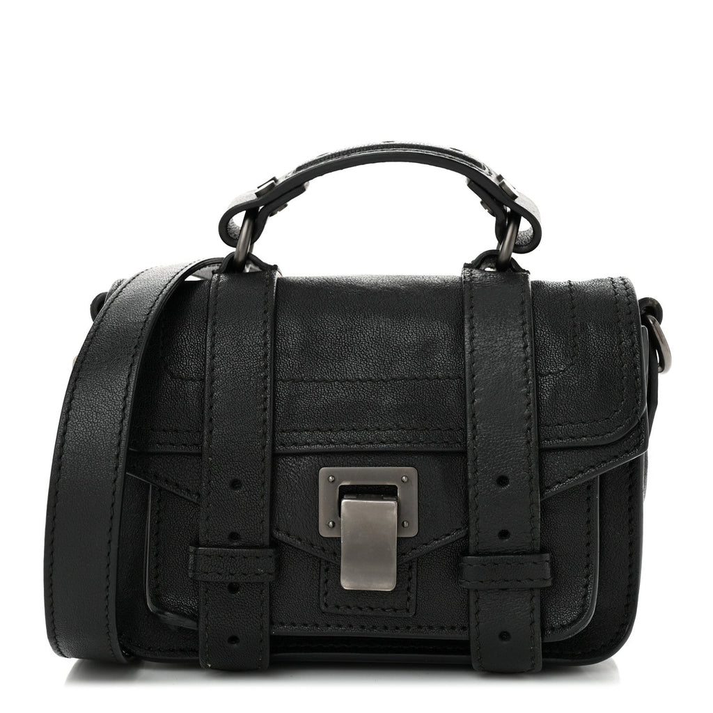 Lambskin Micro PS1 Satchel Black