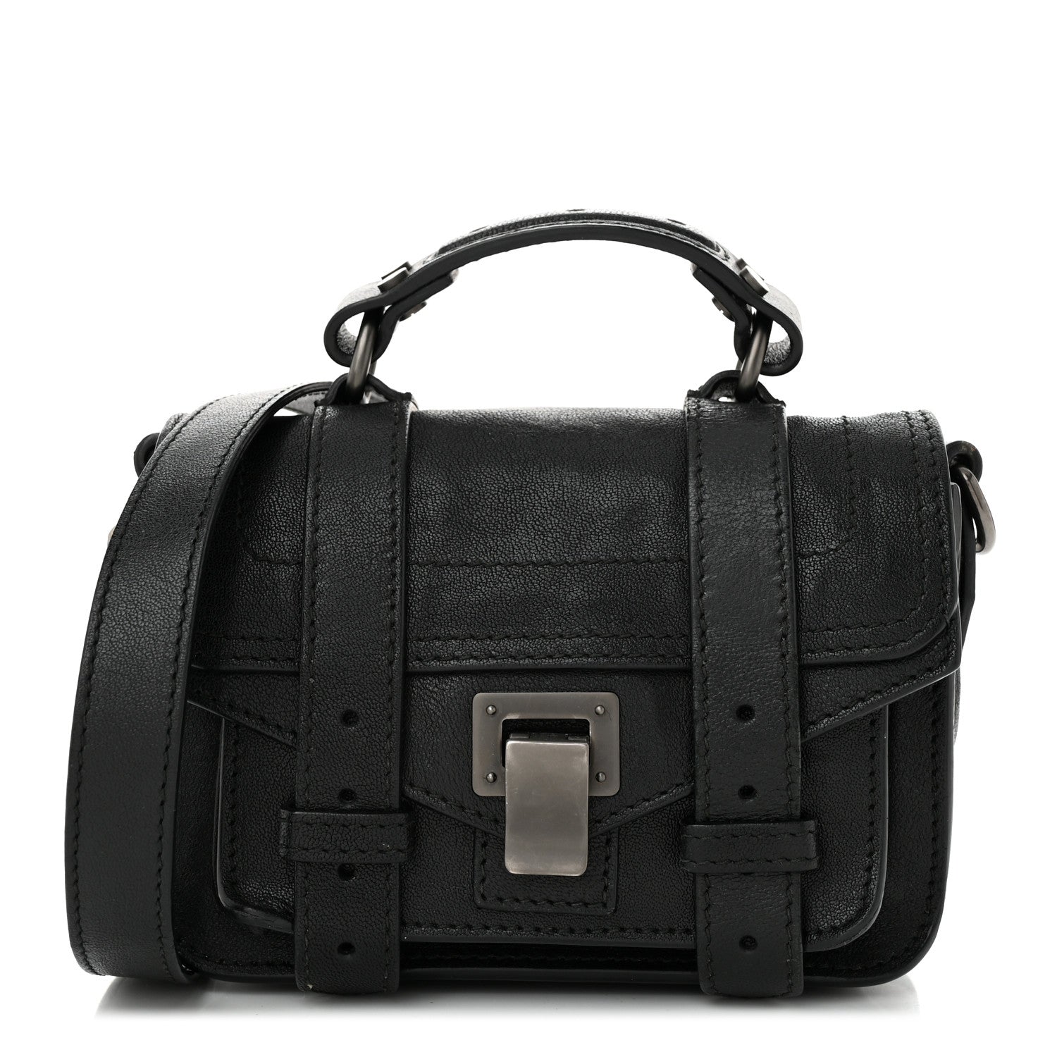 Lambskin Micro PS1 Satchel Black