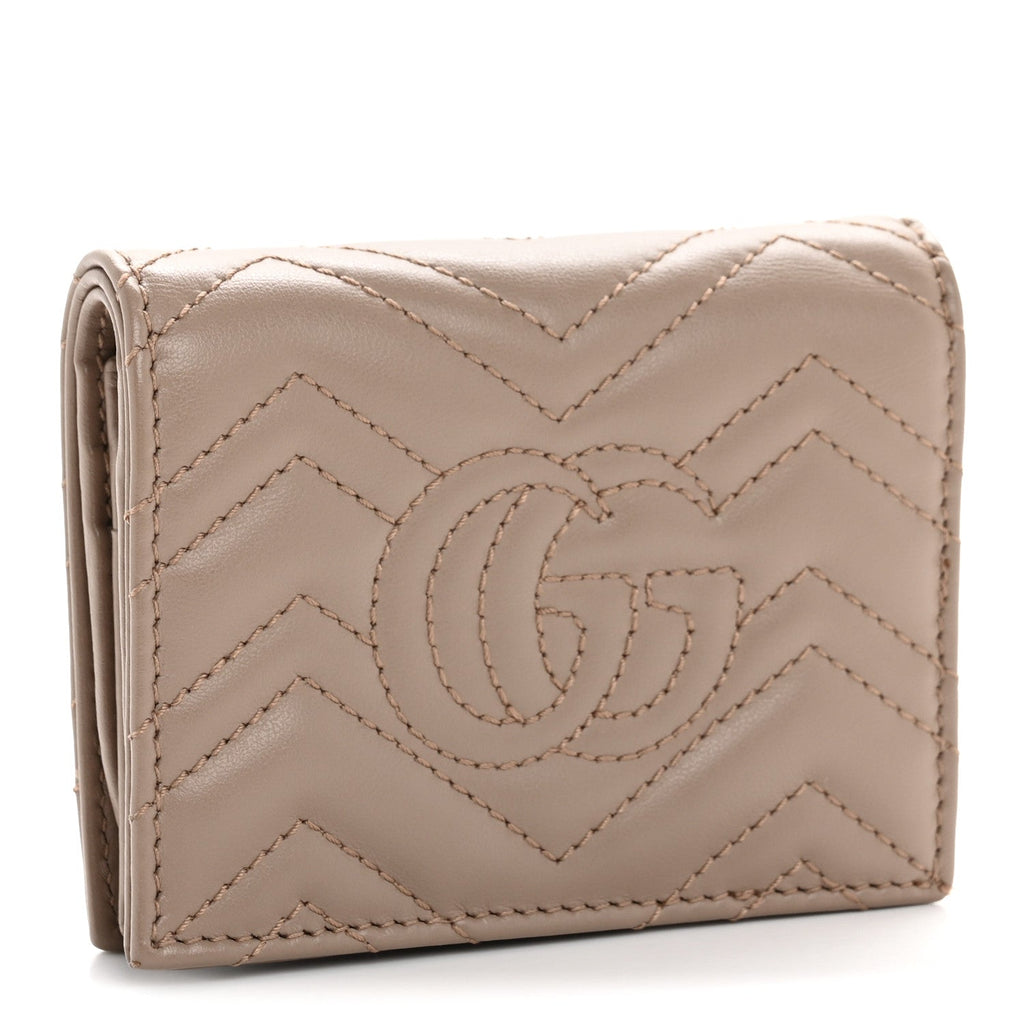 Calfskin Matelasse GG Marmont  Case Wallet Porcelain Rose