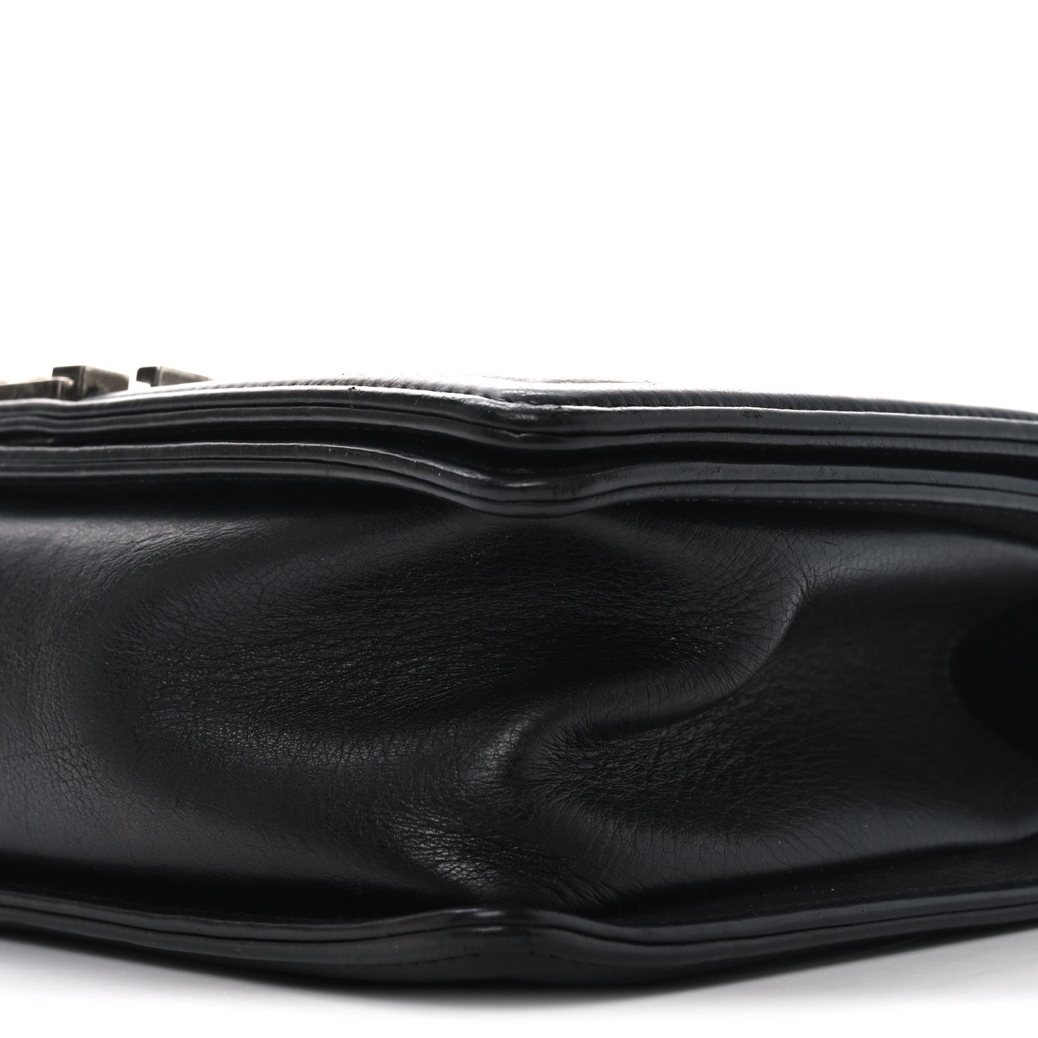 Calfskin Quilted Small Boy Flap Black