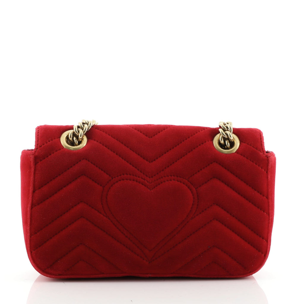 GG Marmont Flap Bag Matelasse Velvet Mini