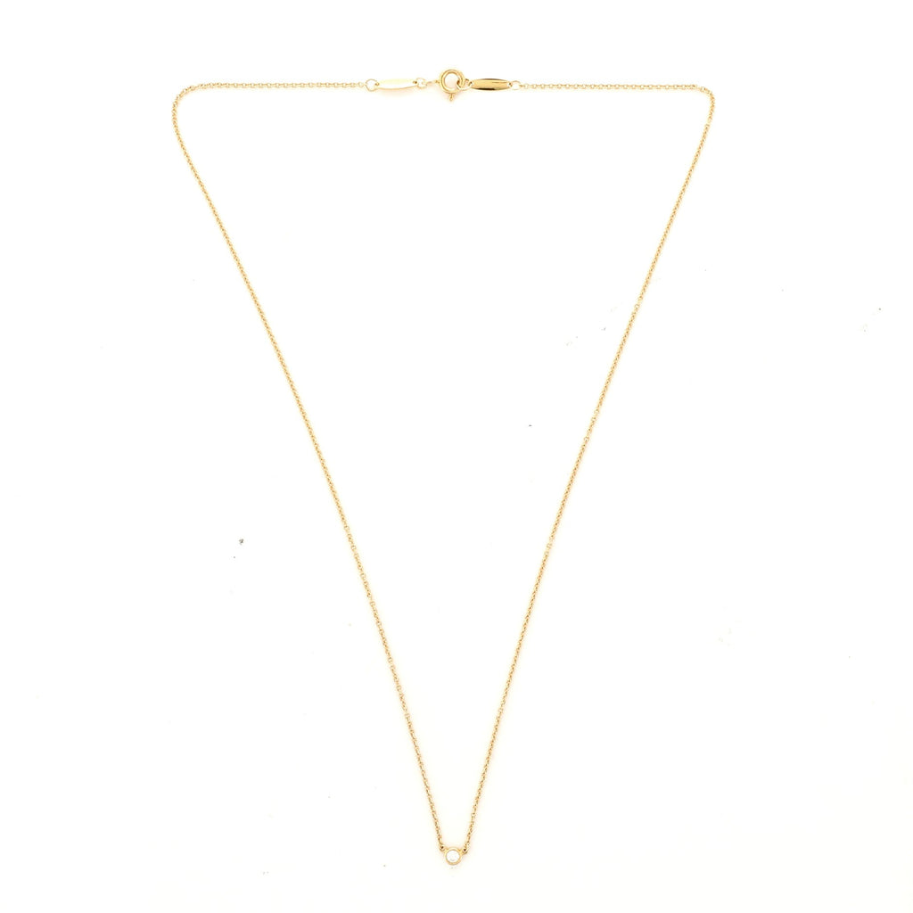 Elsa Peretti Diamonds By The Yard Pendant Necklace 18K Yellow Gold with Diamond .05CT