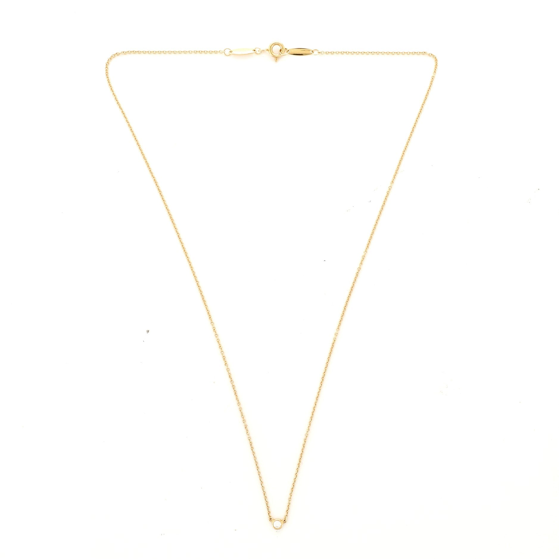 Elsa Peretti Diamonds By The Yard Pendant Necklace 18K Yellow Gold with Diamond .05CT