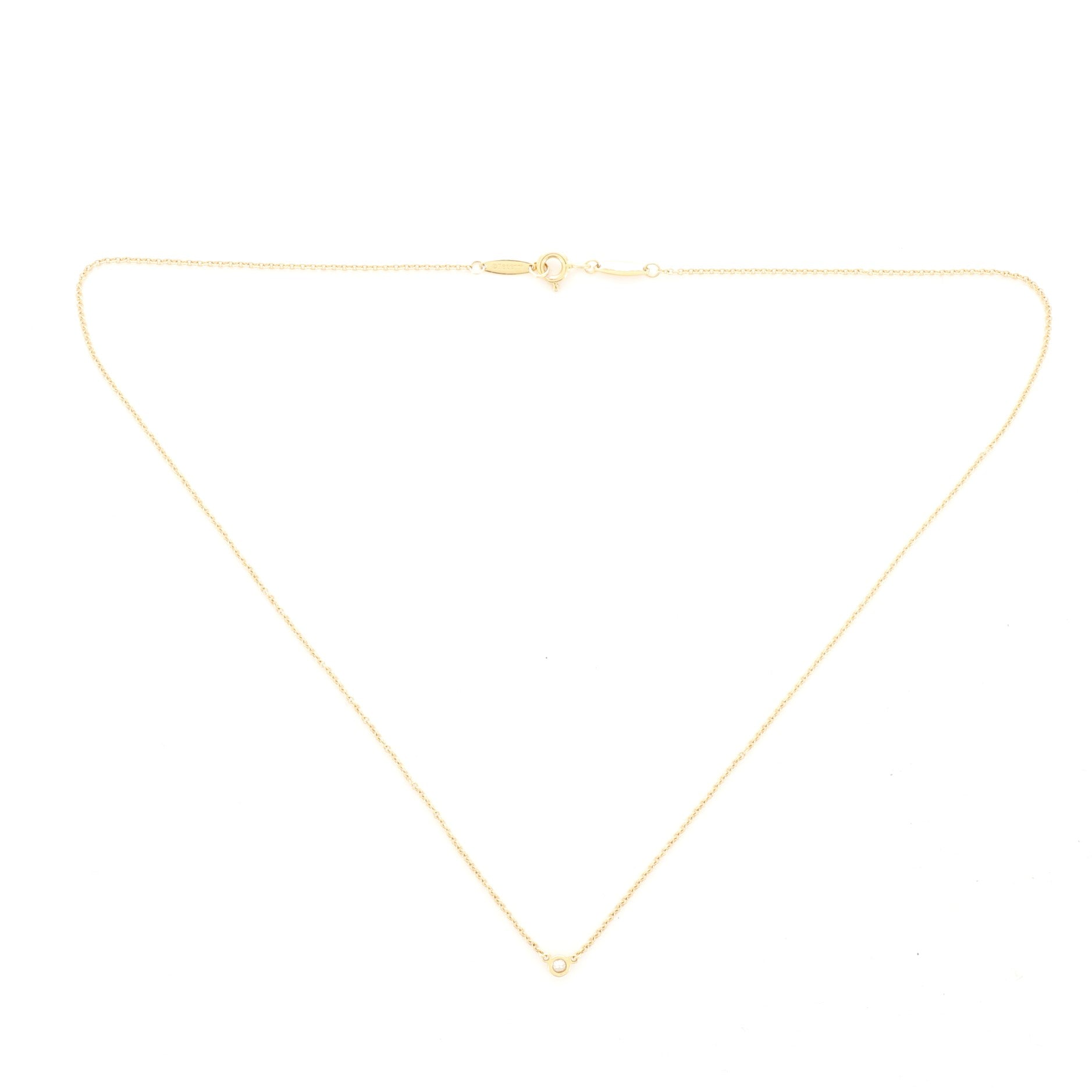 Elsa Peretti Diamonds By The Yard Pendant Necklace 18K Yellow Gold with Diamond .05CT