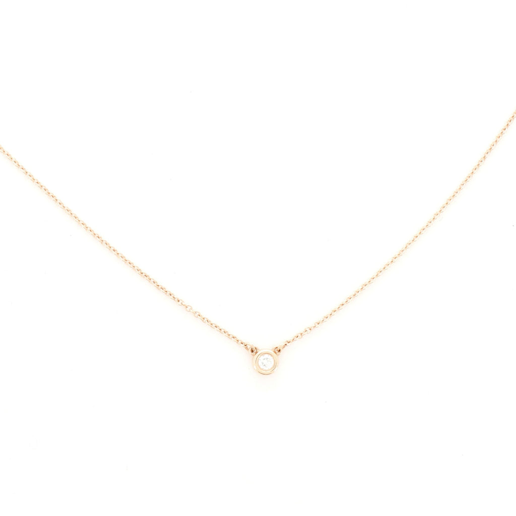 Elsa Peretti Diamonds By The Yard Pendant Necklace 18K Rose Gold and Diamonds