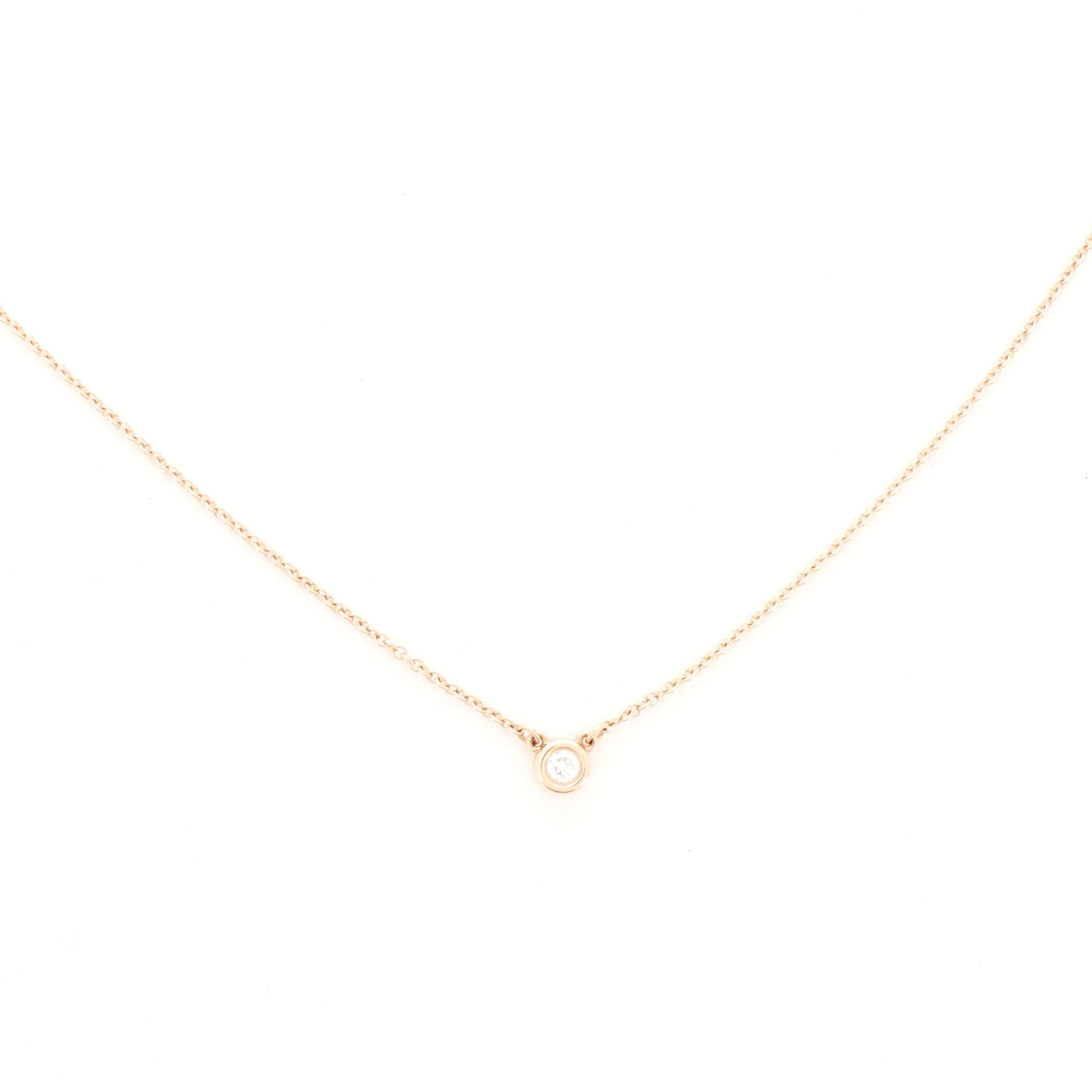 Elsa Peretti Diamonds By The Yard Pendant Necklace 18K Rose Gold and Diamonds