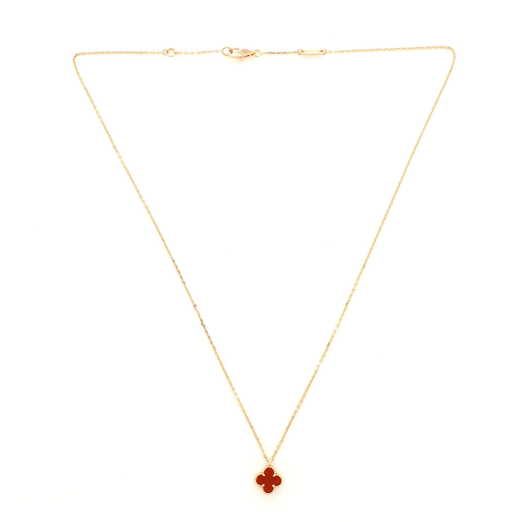 Sweet Alhambra Carnelian Necklace 18K Rose Gold