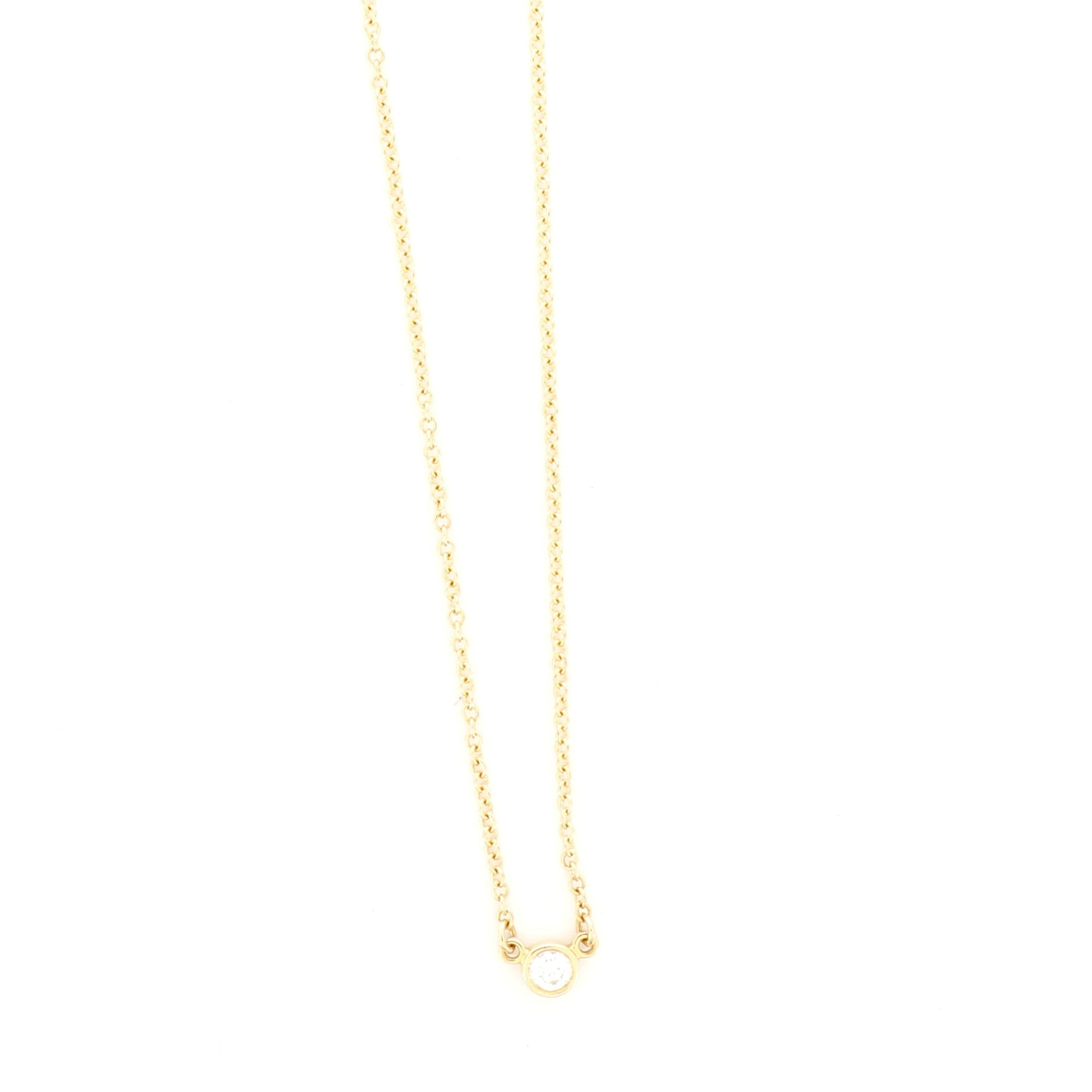 Elsa Peretti Diamonds By The Yard Pendant Necklace 18K Yellow Gold with Diamond .05CT