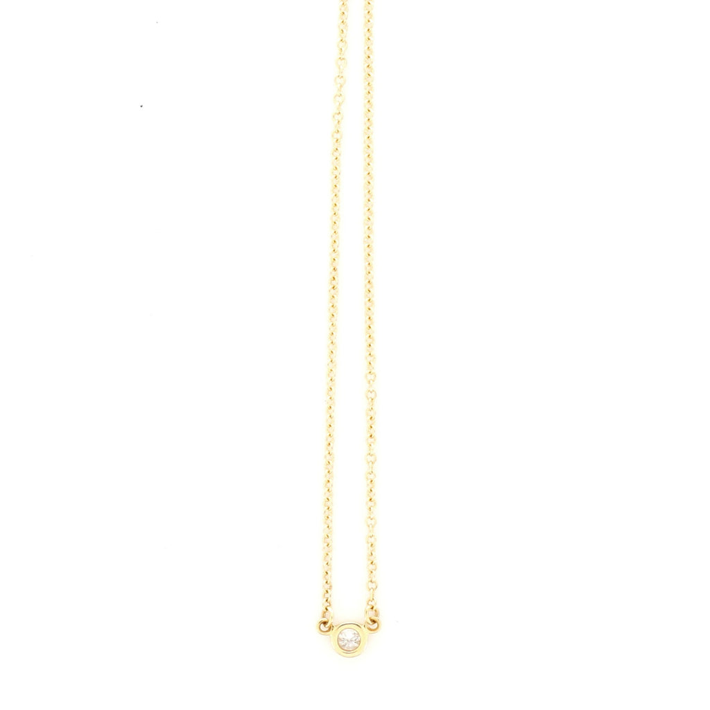 Elsa Peretti Diamonds By The Yard Pendant Necklace 18K Yellow Gold with Diamond .05CT