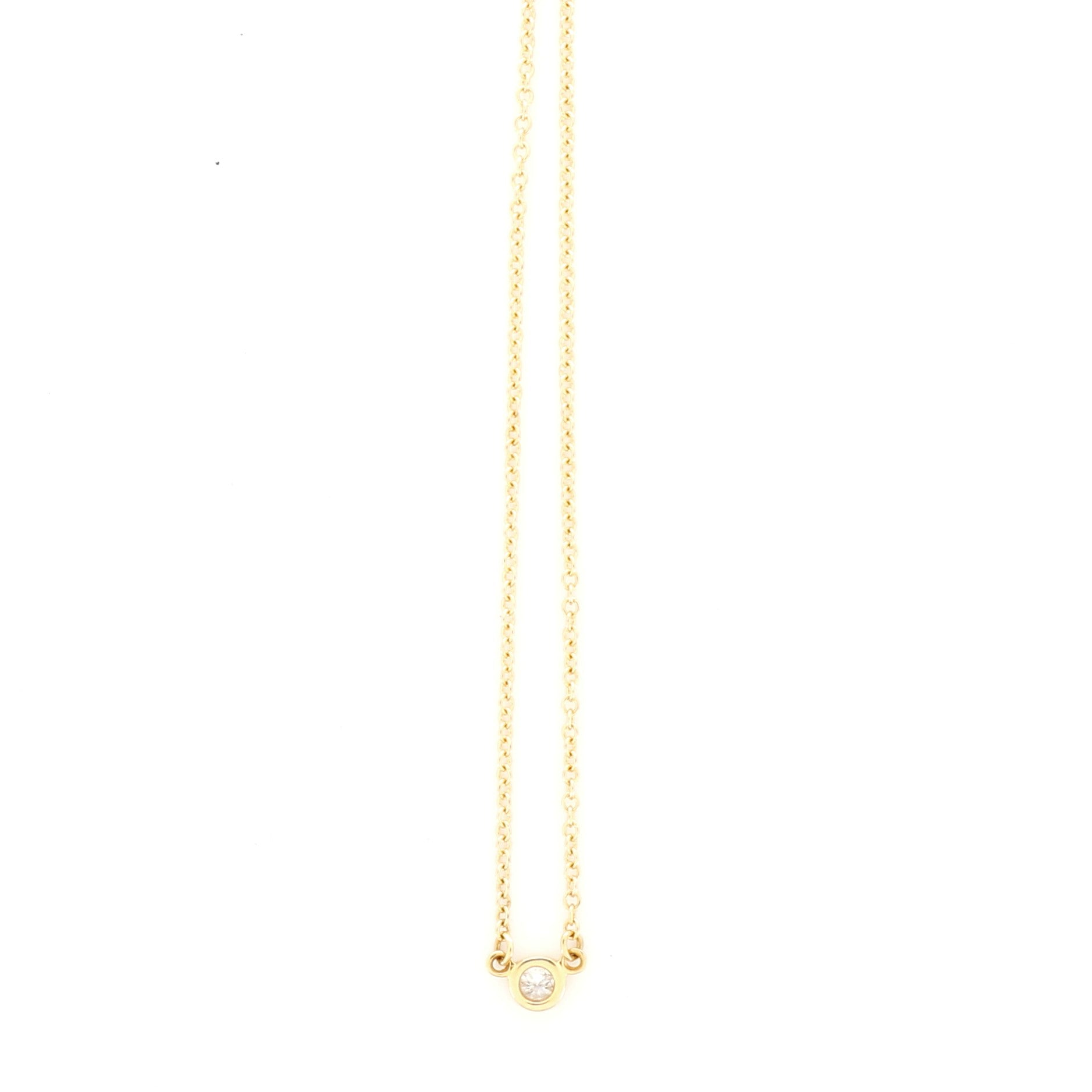 Elsa Peretti Diamonds By The Yard Pendant Necklace 18K Yellow Gold with Diamond .05CT