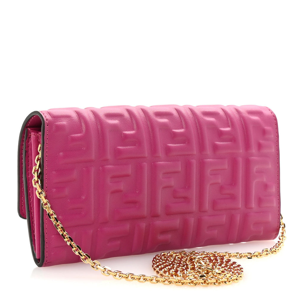 Nappa Matisse FF Embossed Continental Wallet On Chain Ciclamino Pilar