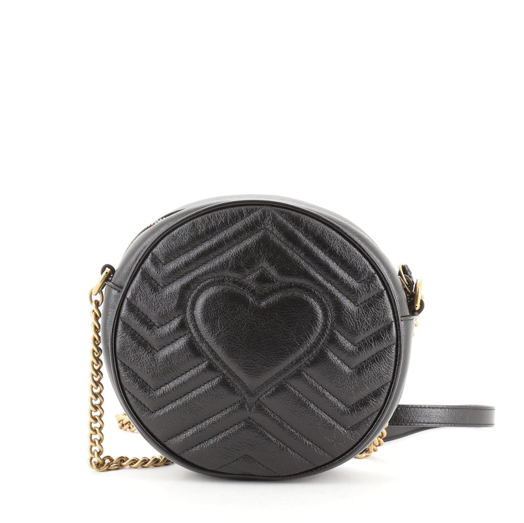 GG Marmont Round Shoulder Bag Matelasse Leather Mini