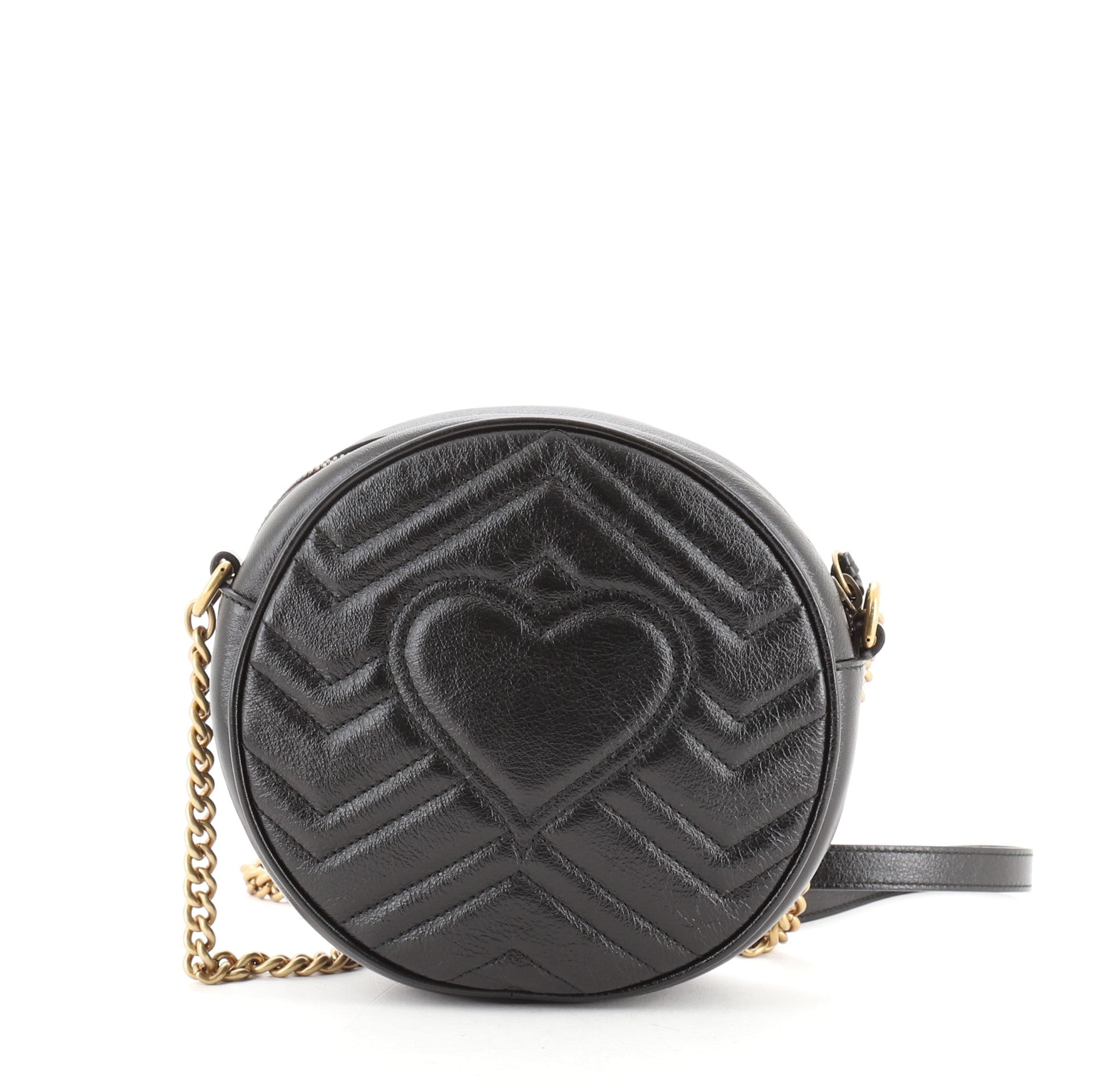 GG Marmont Round Shoulder Bag Matelasse Leather Mini