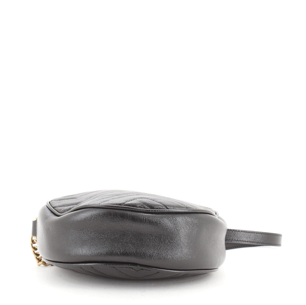 GG Marmont Round Shoulder Bag Matelasse Leather Mini