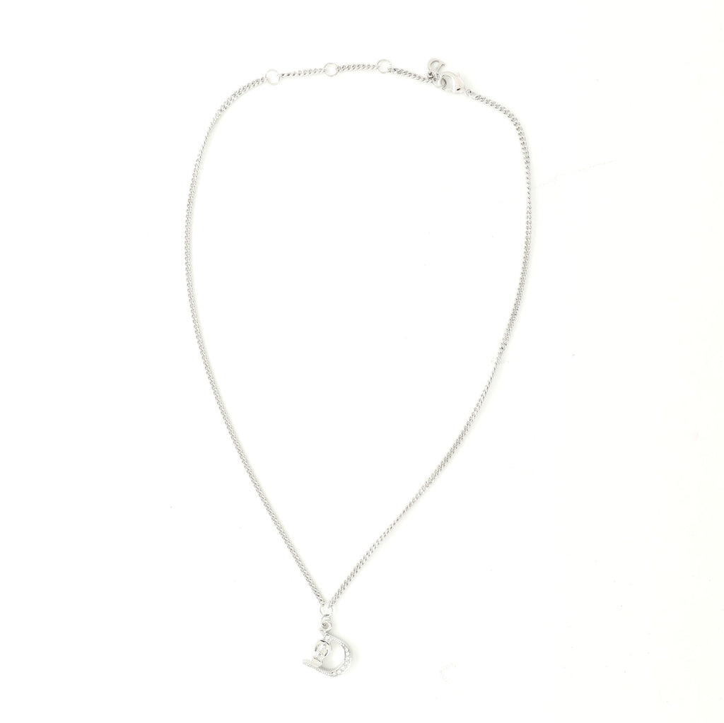 D Buckle Pendant Necklace Metal with Crystal