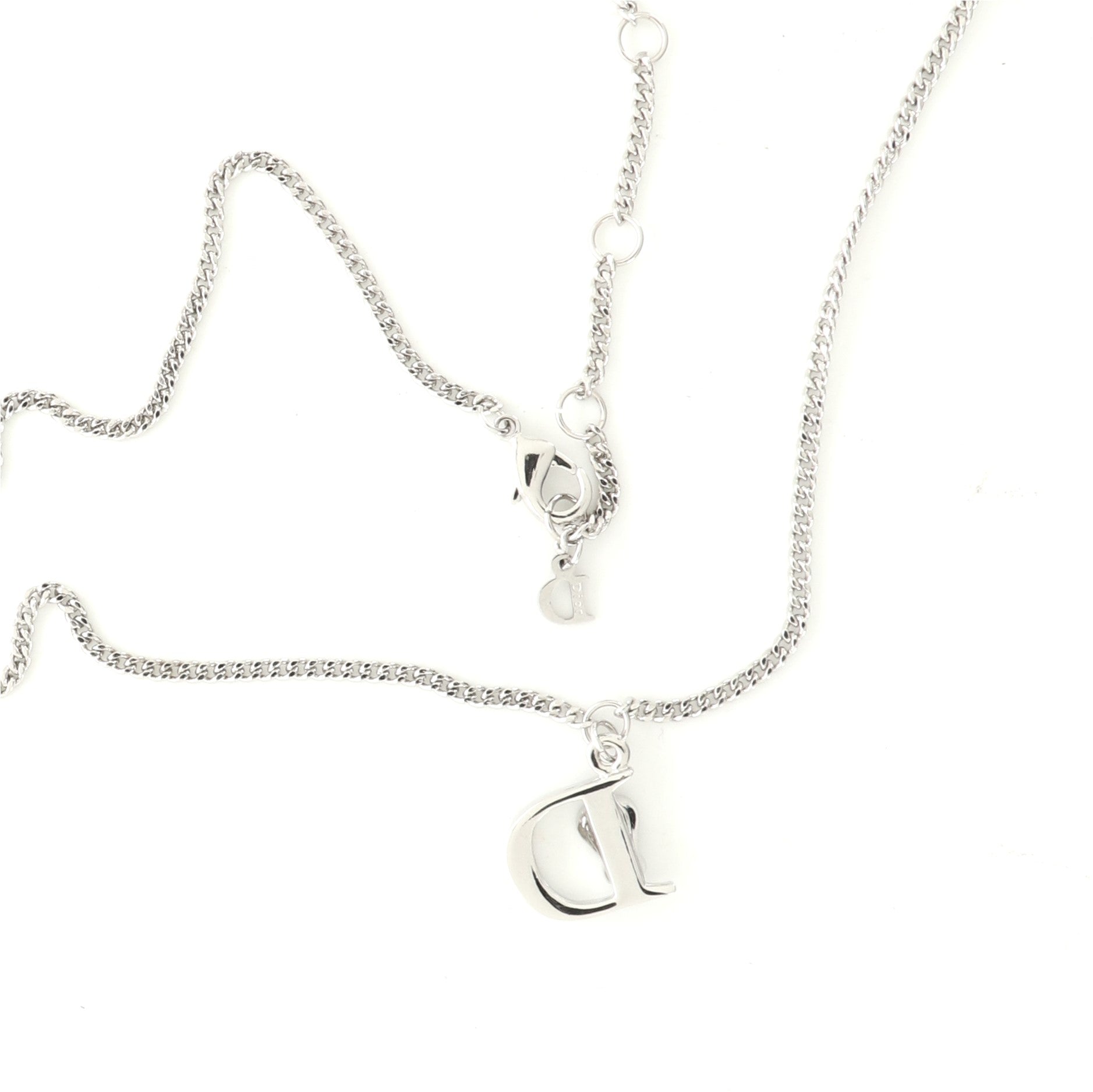 D Buckle Pendant Necklace Metal with Crystal