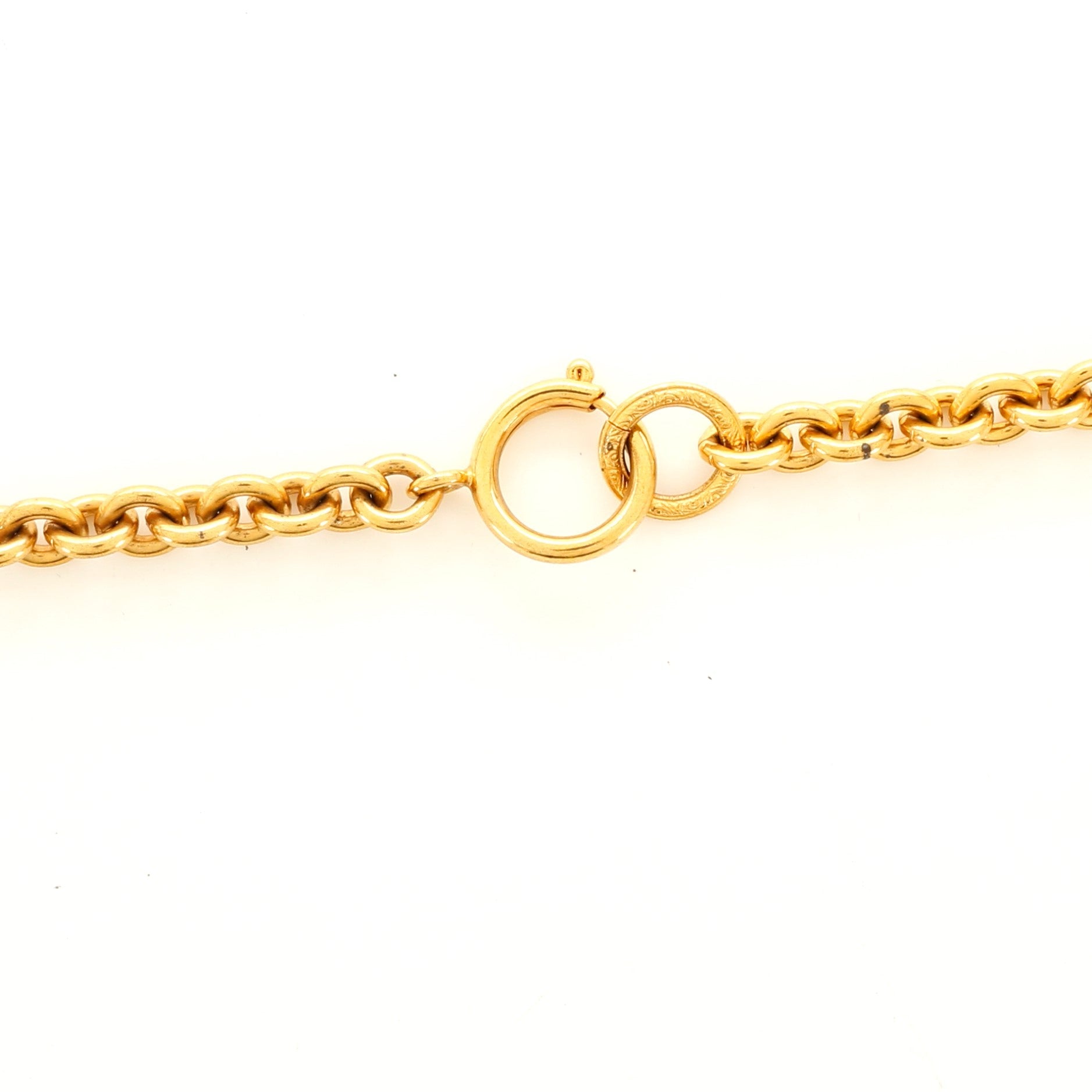 Vintage CC Heart Pendant Long Necklace Metal