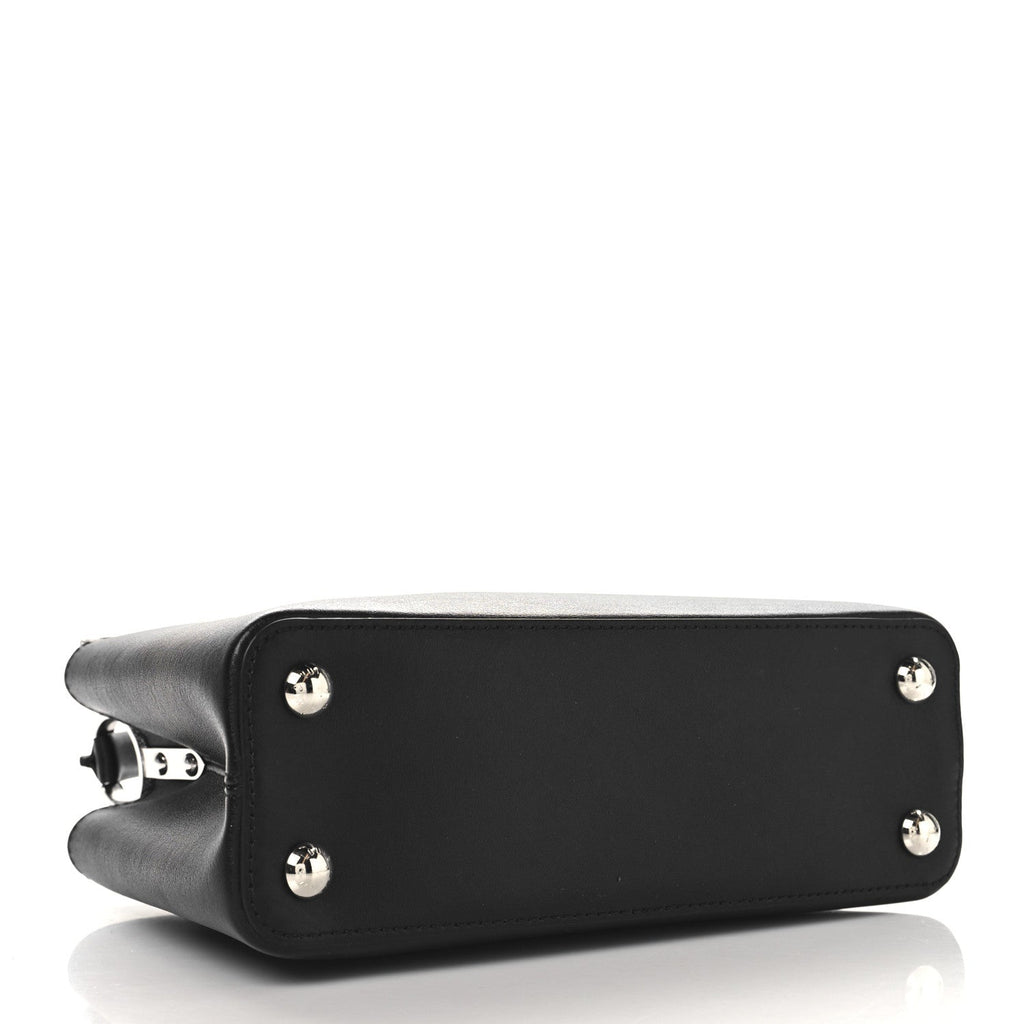 Smooth Calfskin Crystal Flowers Capucines BB Black