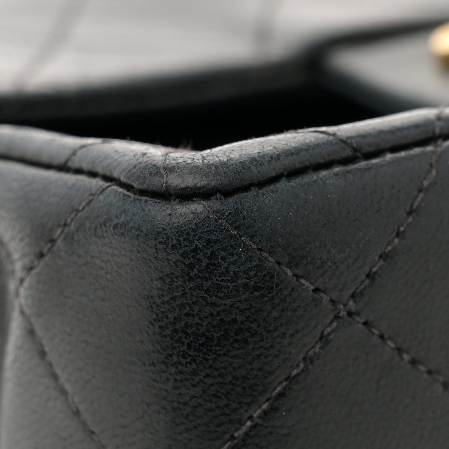 Lambskin Quilted Mini Square Flap Black