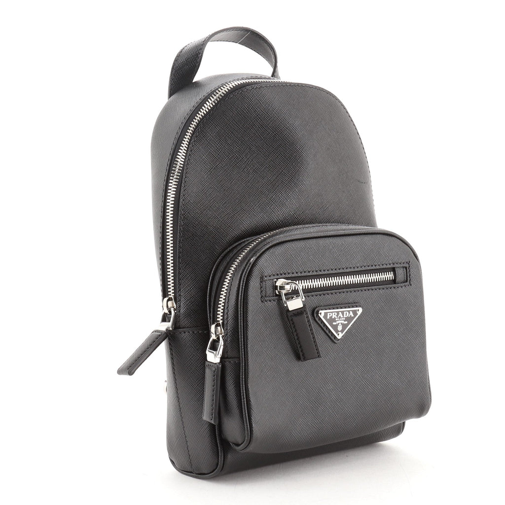 Convertible Sling Backpack Saffiano Leather Mini
