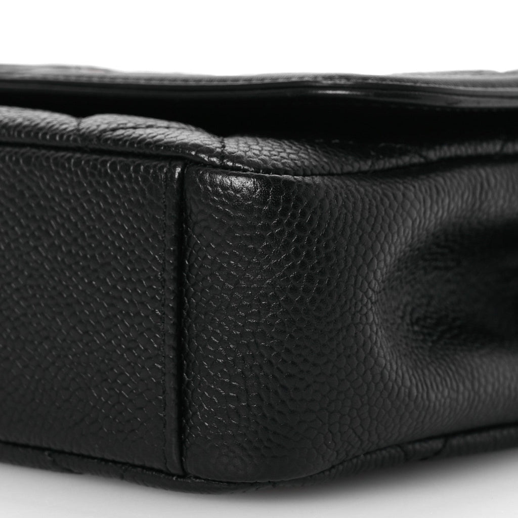 Caviar Quilted Small CC Filigree Flap Black